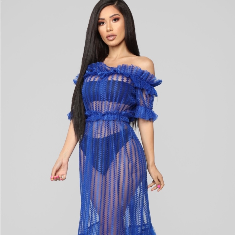 Blue Mesh Dress